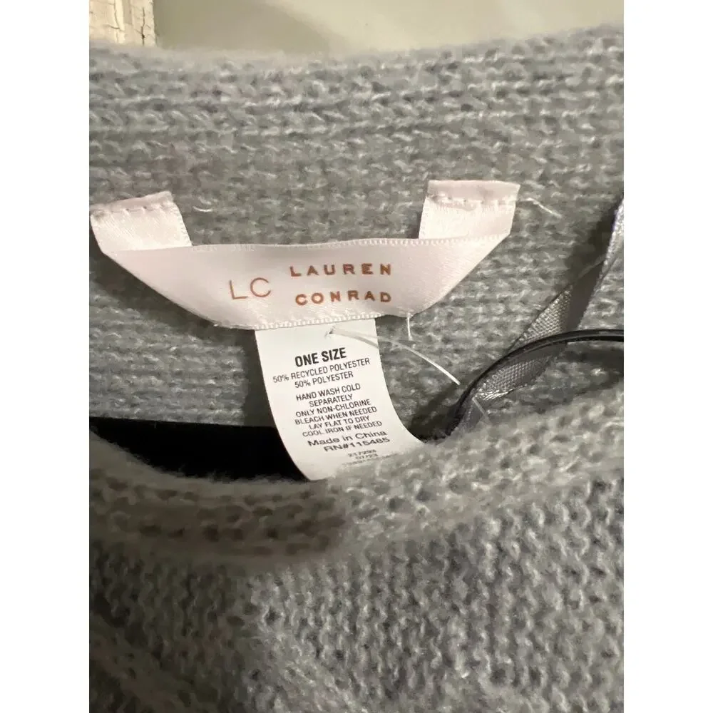 NWT Lauren Conrad one size gray sweater poncho